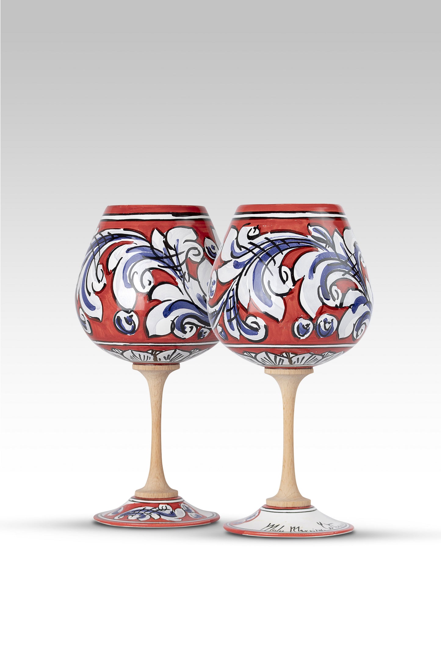 Calice Ornato Rosso-Blu